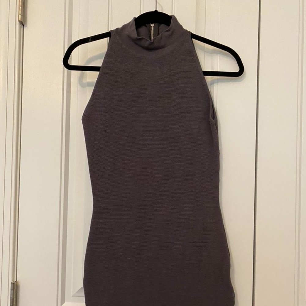 OLIVACEOUS Dark Gray Boddy Hugging Dress